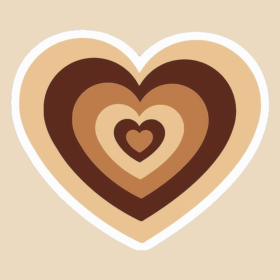 استیکر brown heart کد 1184