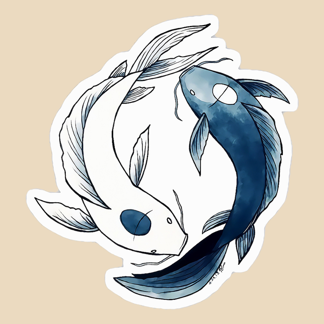 استیکر yin yang fish کد 1202