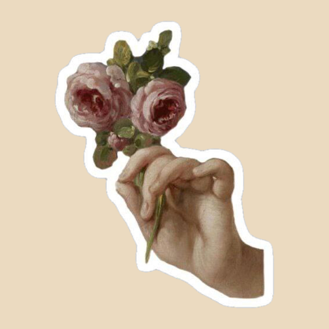 استیکر hand flower  کد 1247