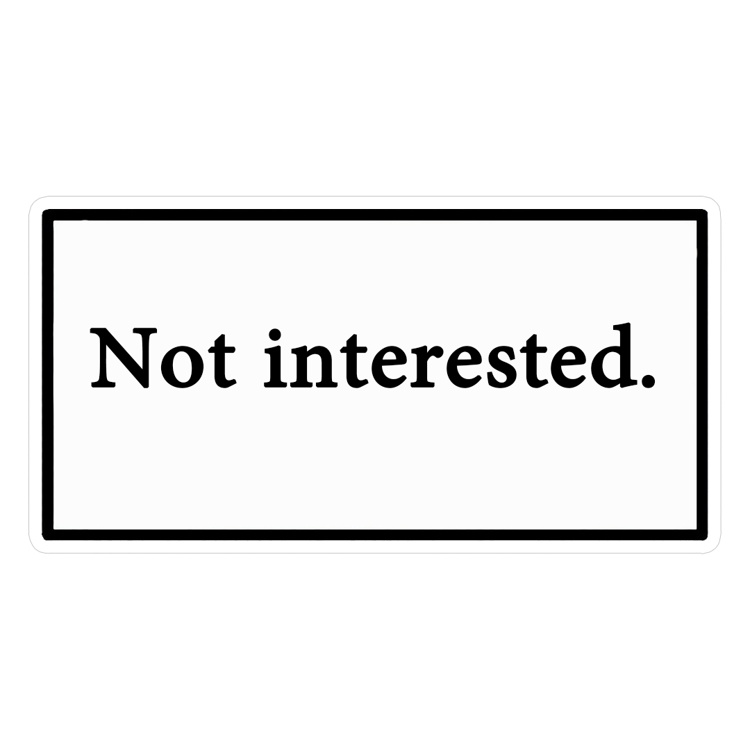 استیکر not interested کد 1323