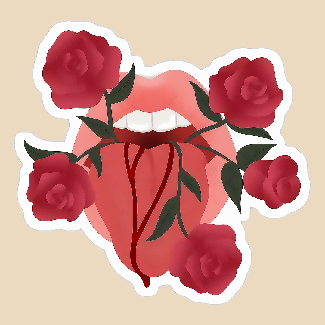 استیکر rose lips کد 1639