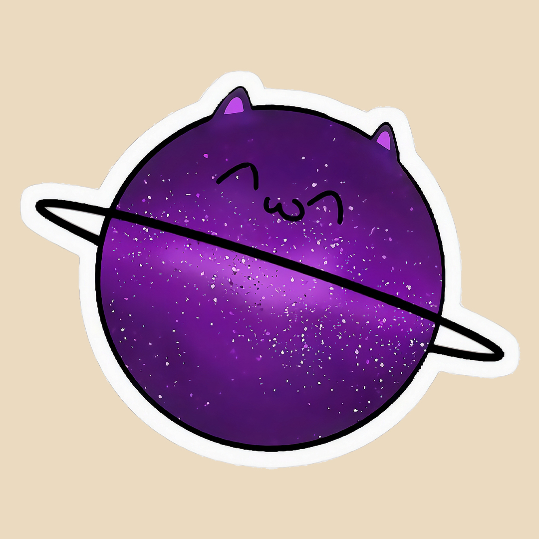 استیکر cat planet کد 1874