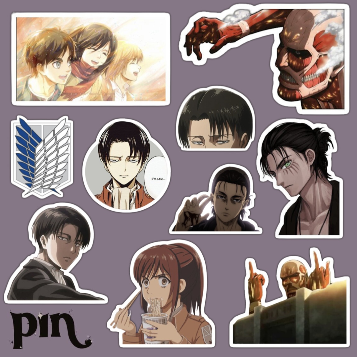 پک استیکر attack on titan