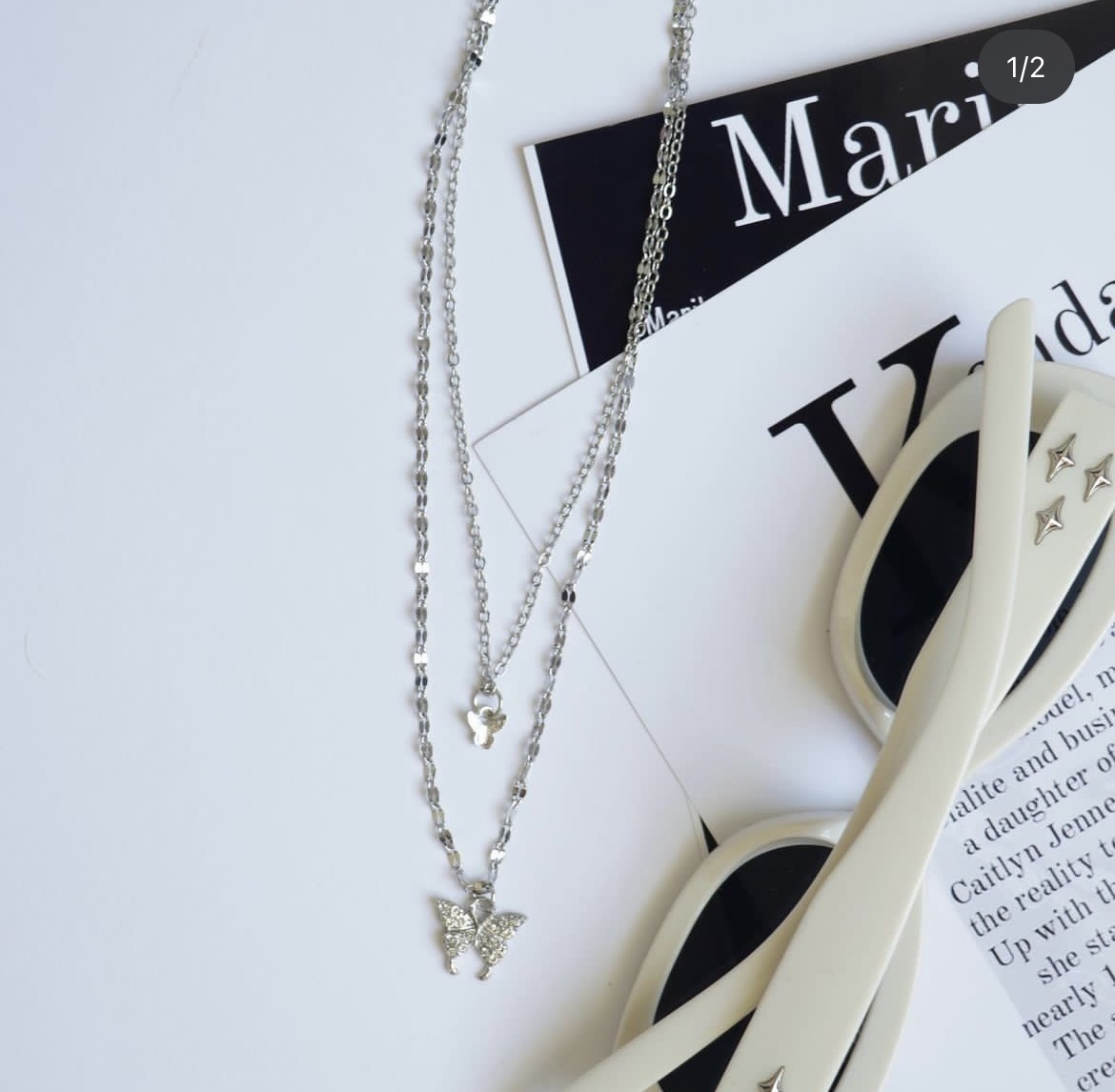 گردنبند دو لاین پروانه