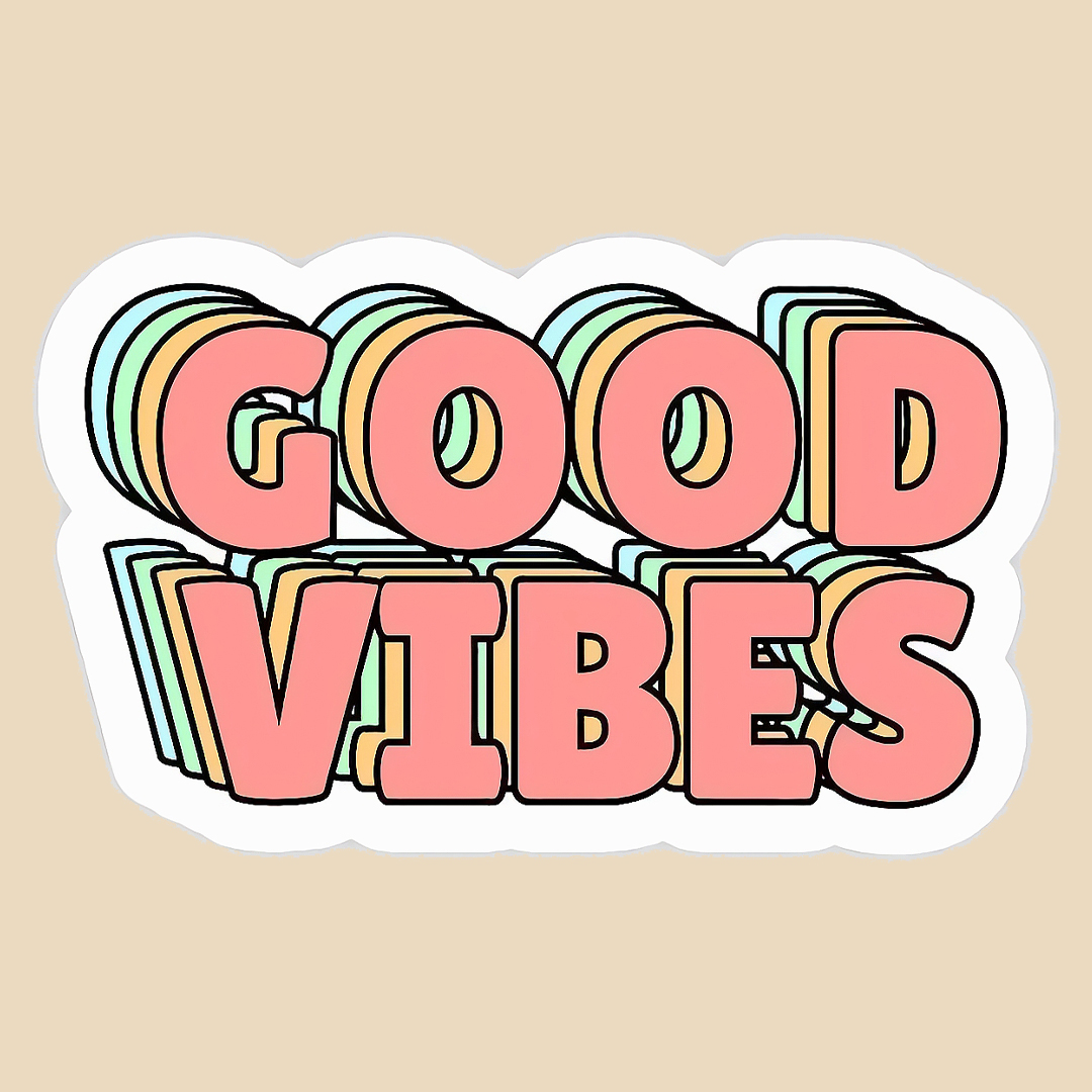 استیکر Good Vibes کد 1779 فروشگاه اینترنتی پین