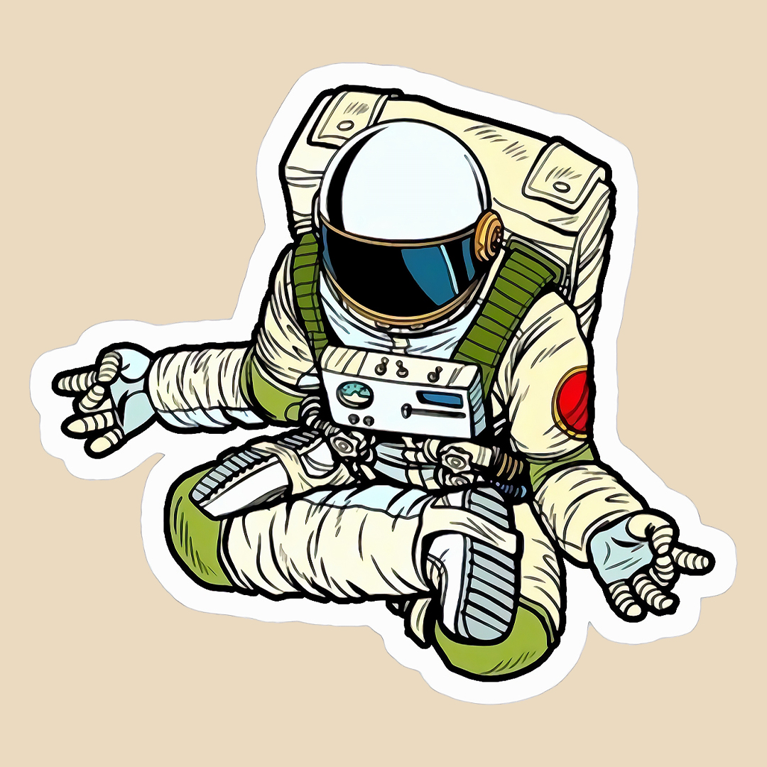 استیکر Astronaut meditation کد 2101