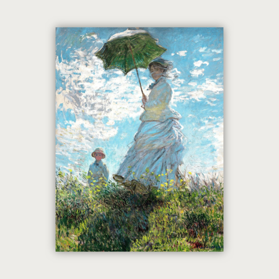 پوستر بانو با یک چتر آفتابی