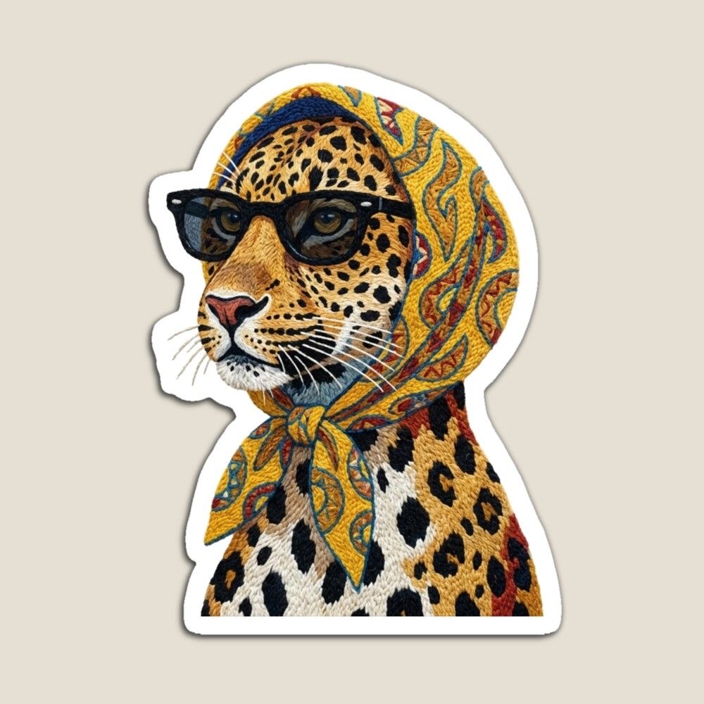 استیکر stylish leopard